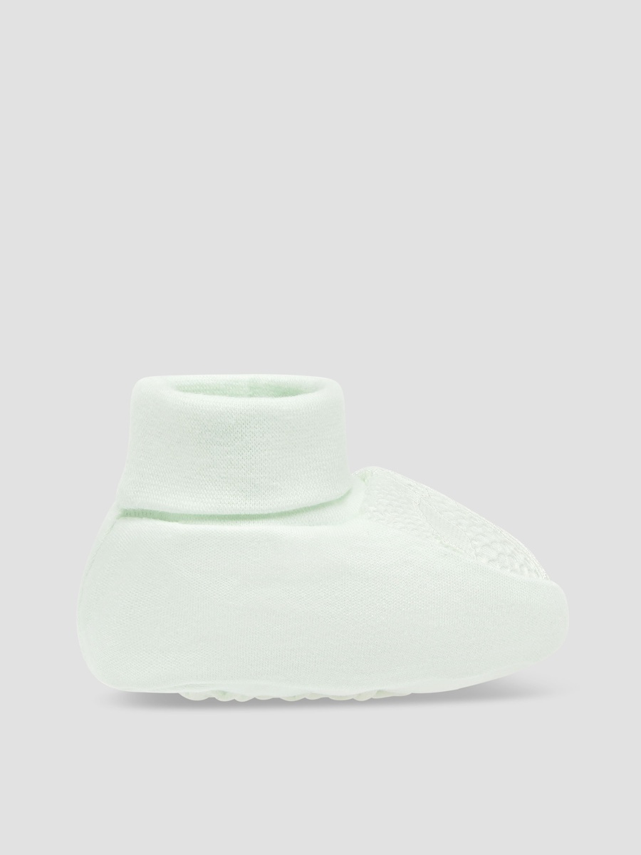 Slip-On Booties with Lace Panel