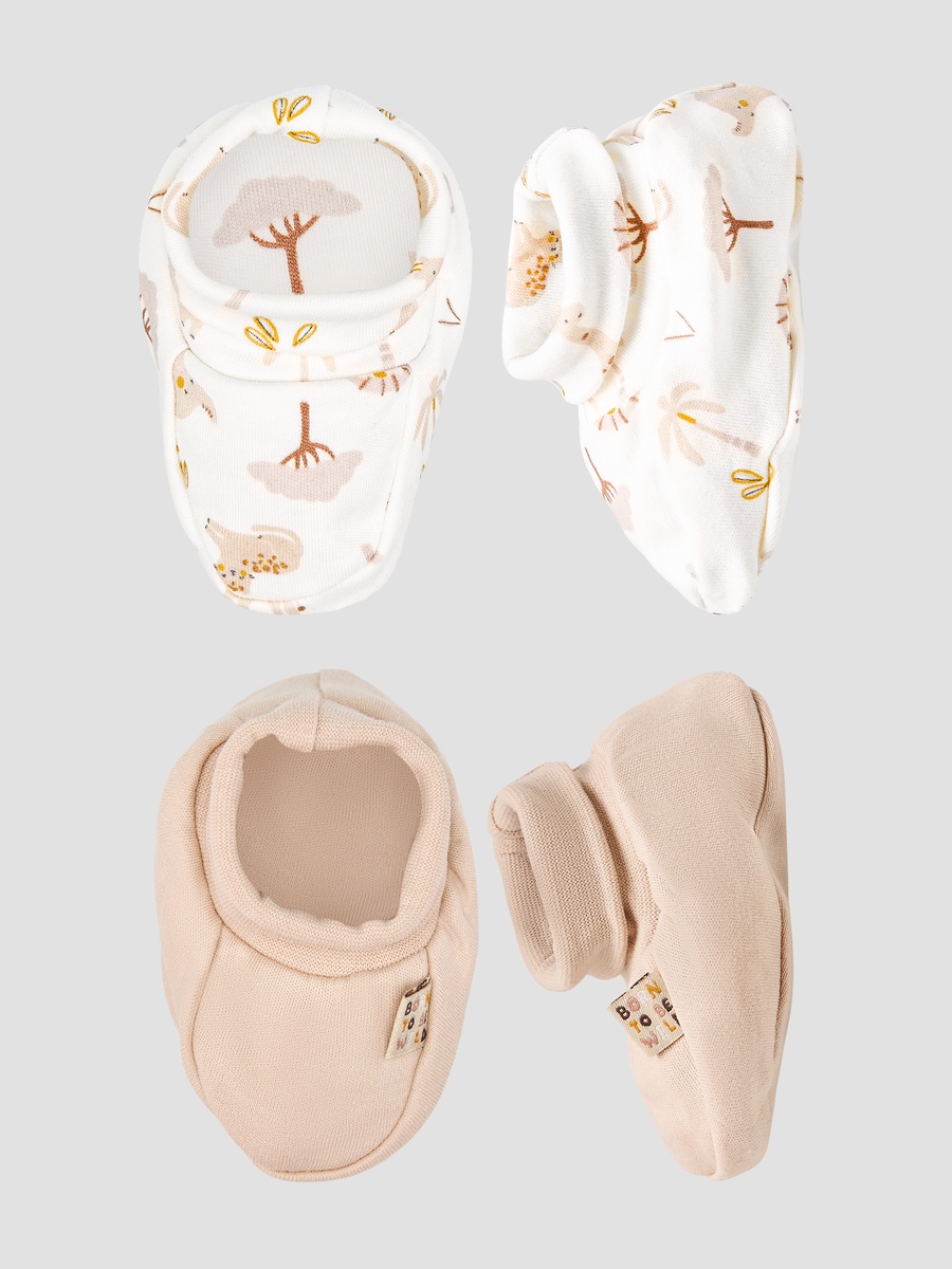 Pack of 2 Booties with Assorted Design