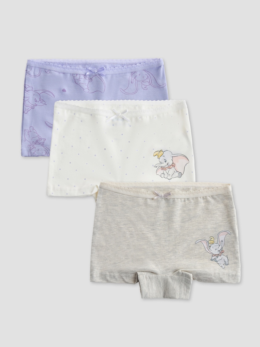 Pack of 3 Cotton Briefs with Dumbo Print