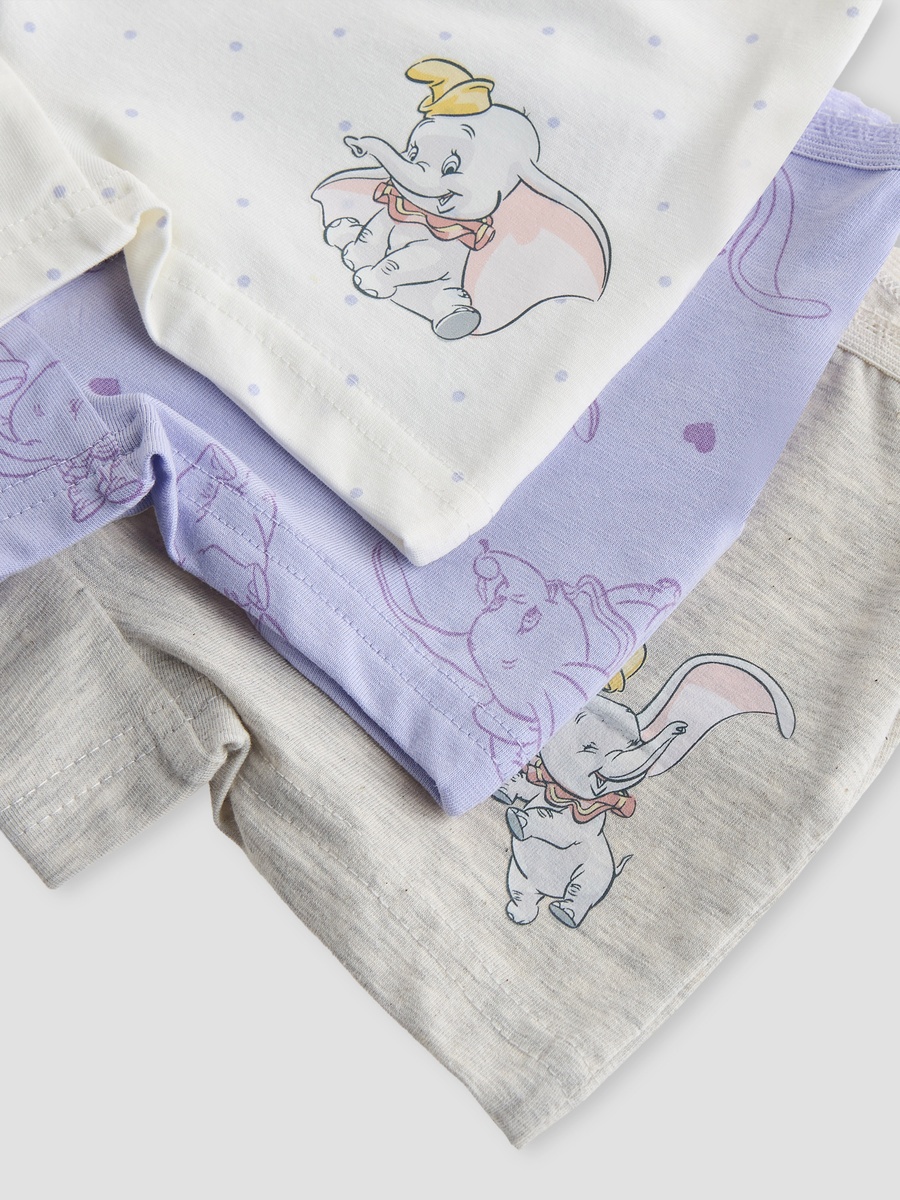 Pack of 3 Cotton Briefs with Dumbo Print
