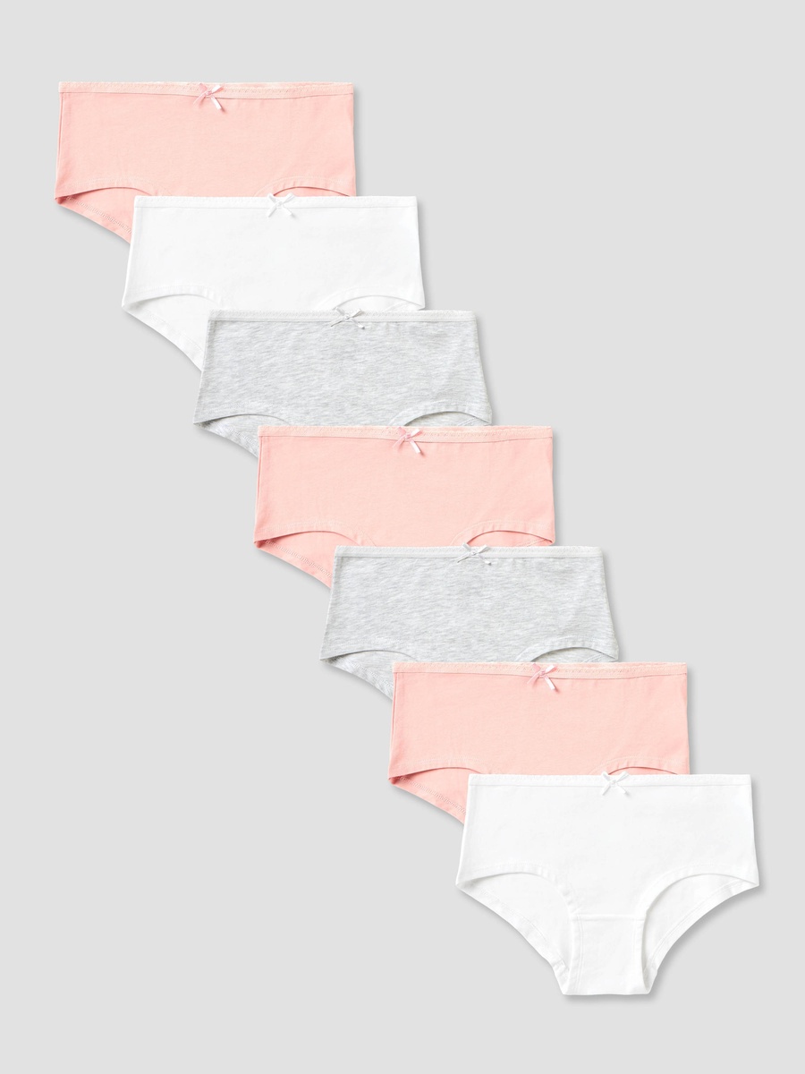 Pack of 7 Cotton Briefs with Bow Accent