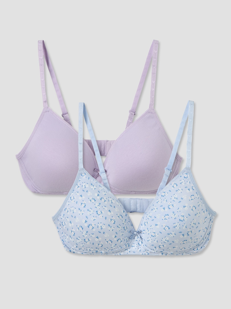 Pack of 2 Cotton Trainer Bra with Assorted Design