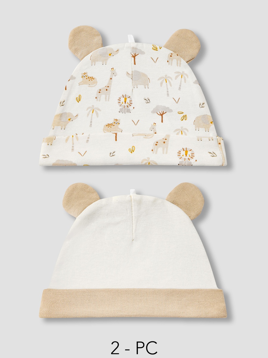 Pack of 2 Cap with Ear Applique