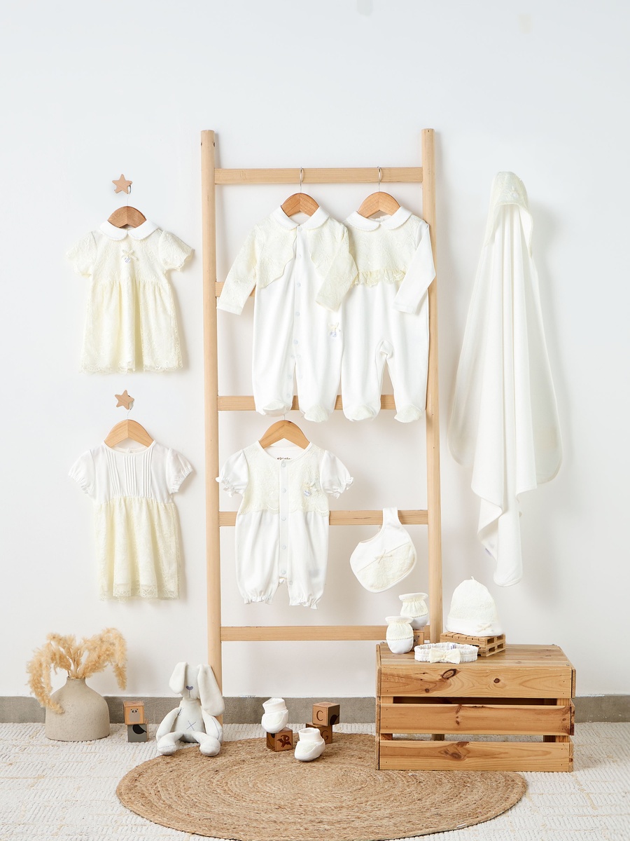 Peter Pan Collar Short Sleeves A-Line Dress with Lace Detail