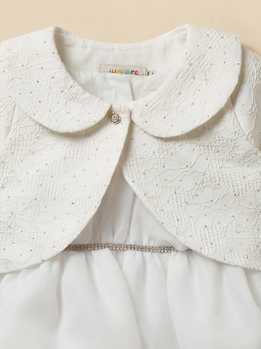 Round Neck Sleeveless A-Line Dress with Shrug