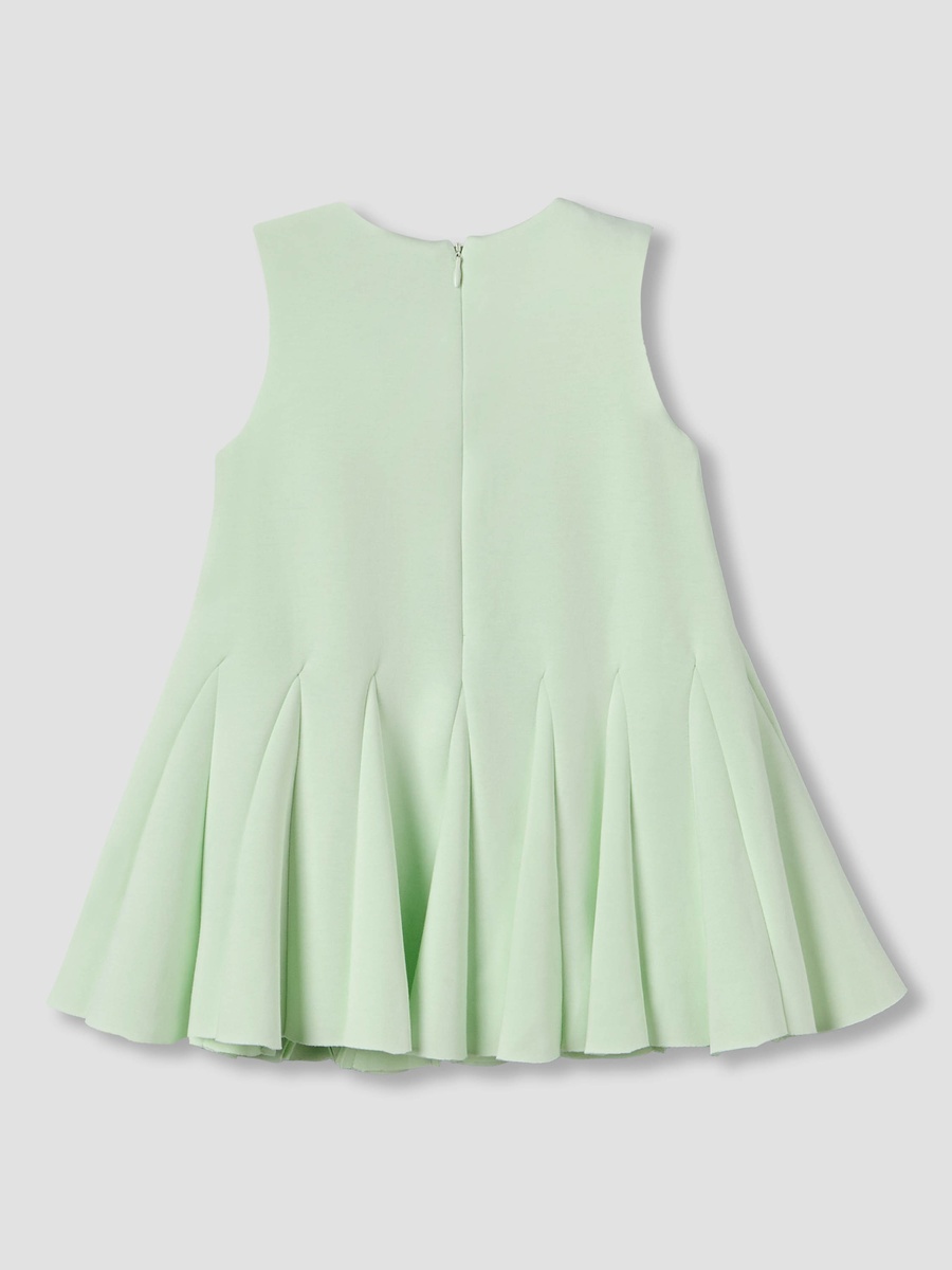 Round Neck Sleeveless Dress with Bow Accent
