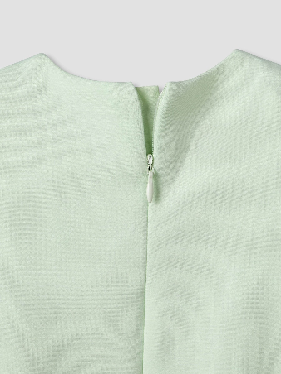 Round Neck Sleeveless Dress with Bow Accent