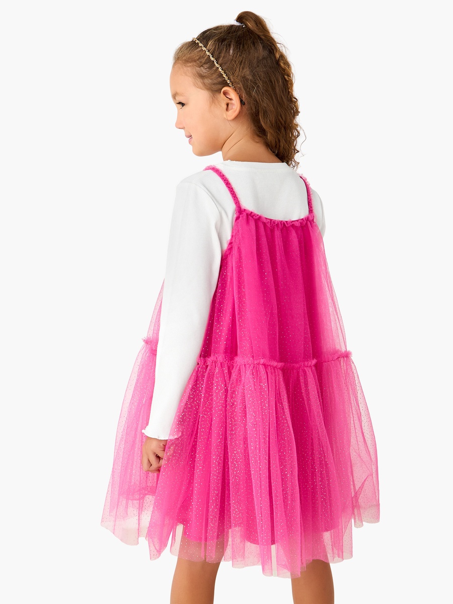 Square Neck Sleeveless A-Line Dress with Ribbed Top