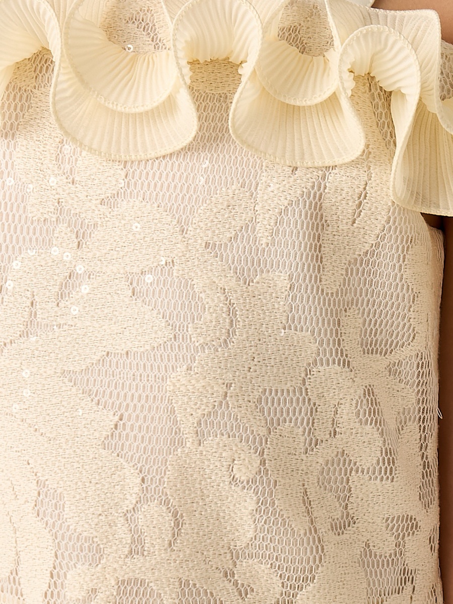 Cold Shoulder Dress with Floral Lace Texture