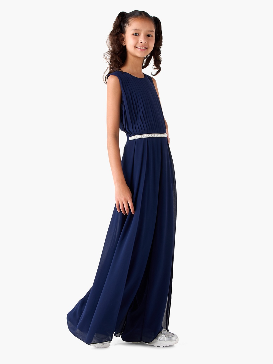 Round Neck Sleeveless Jumpsuit with Lace Detail