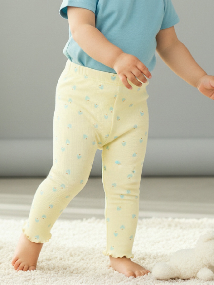 Leggings with Ribbed Heart Print