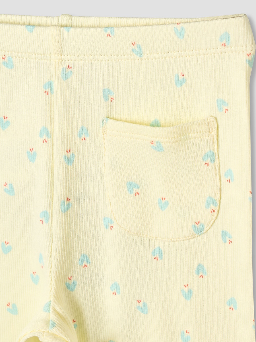 Leggings with Ribbed Heart Print