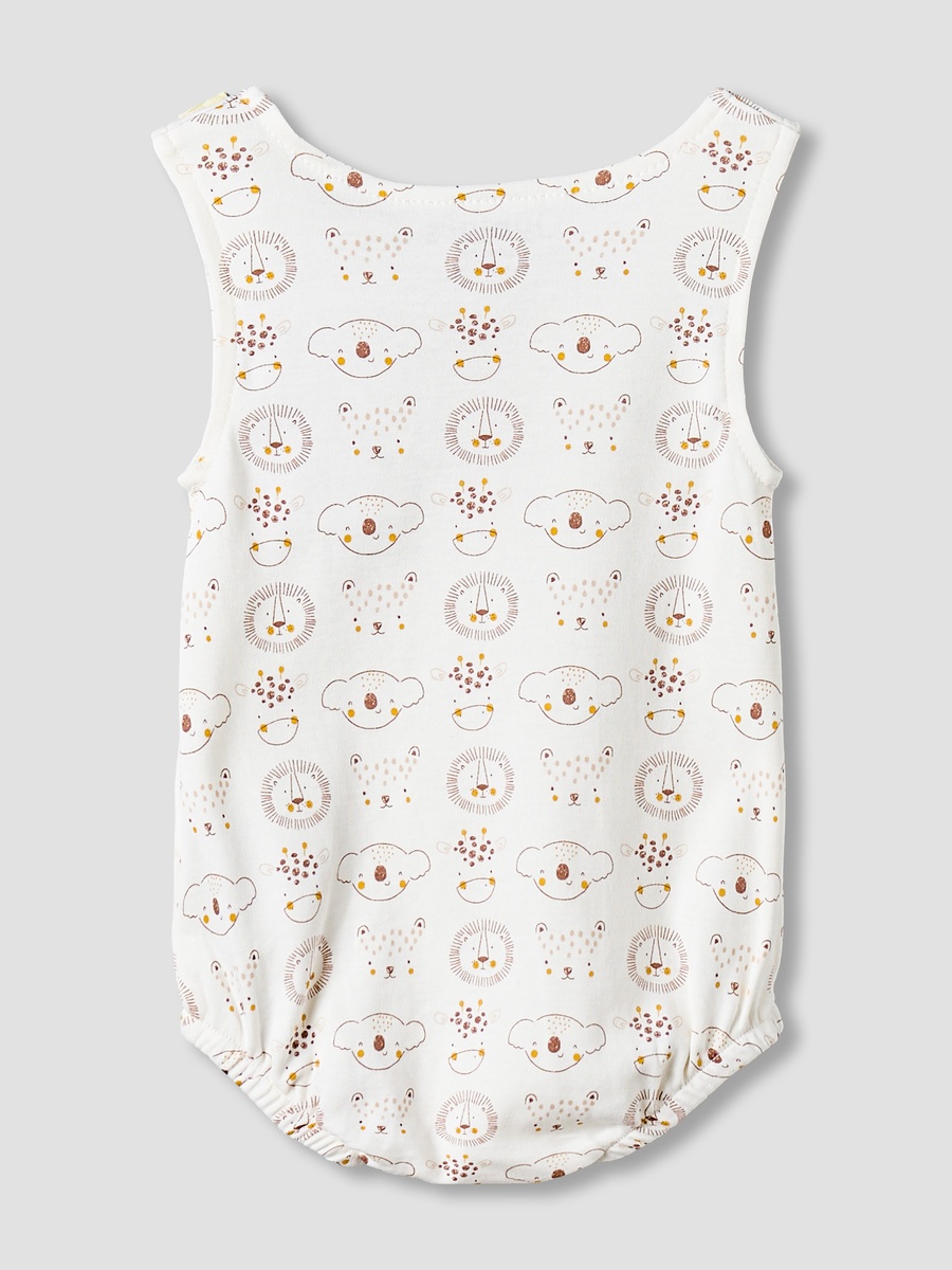 Round Neck Sleeveless Bodysuit with Snap Button Closure