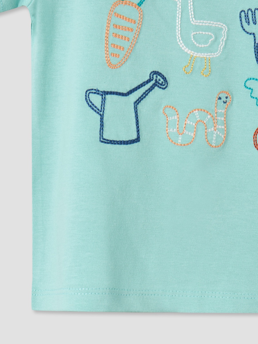 Pack of 3 Crew Neck Short Sleeves T-Shirt and Shorts Set with Print