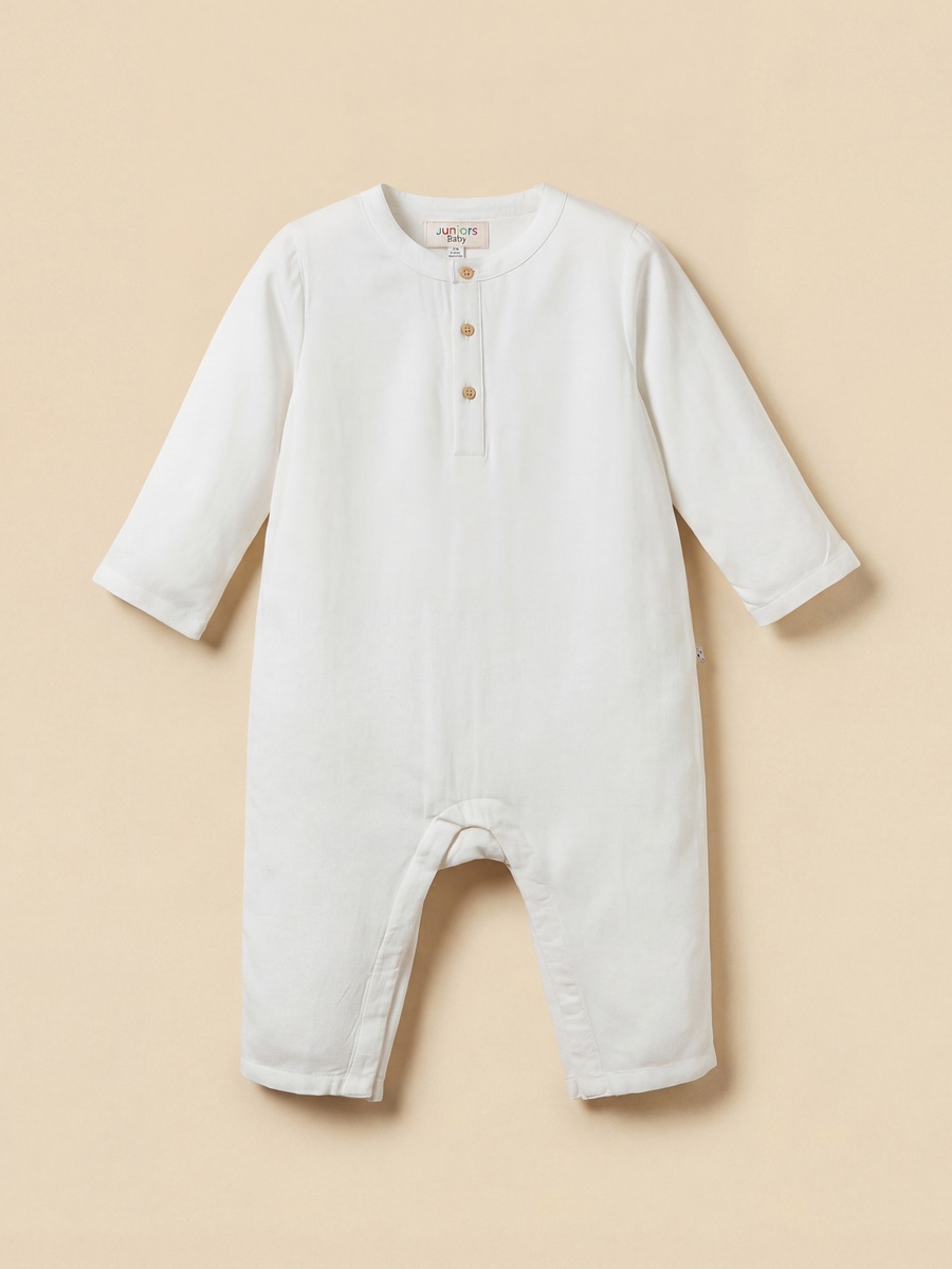 Mandarin Neck Long Sleeves Romper and Embroidered Waistcoat Set