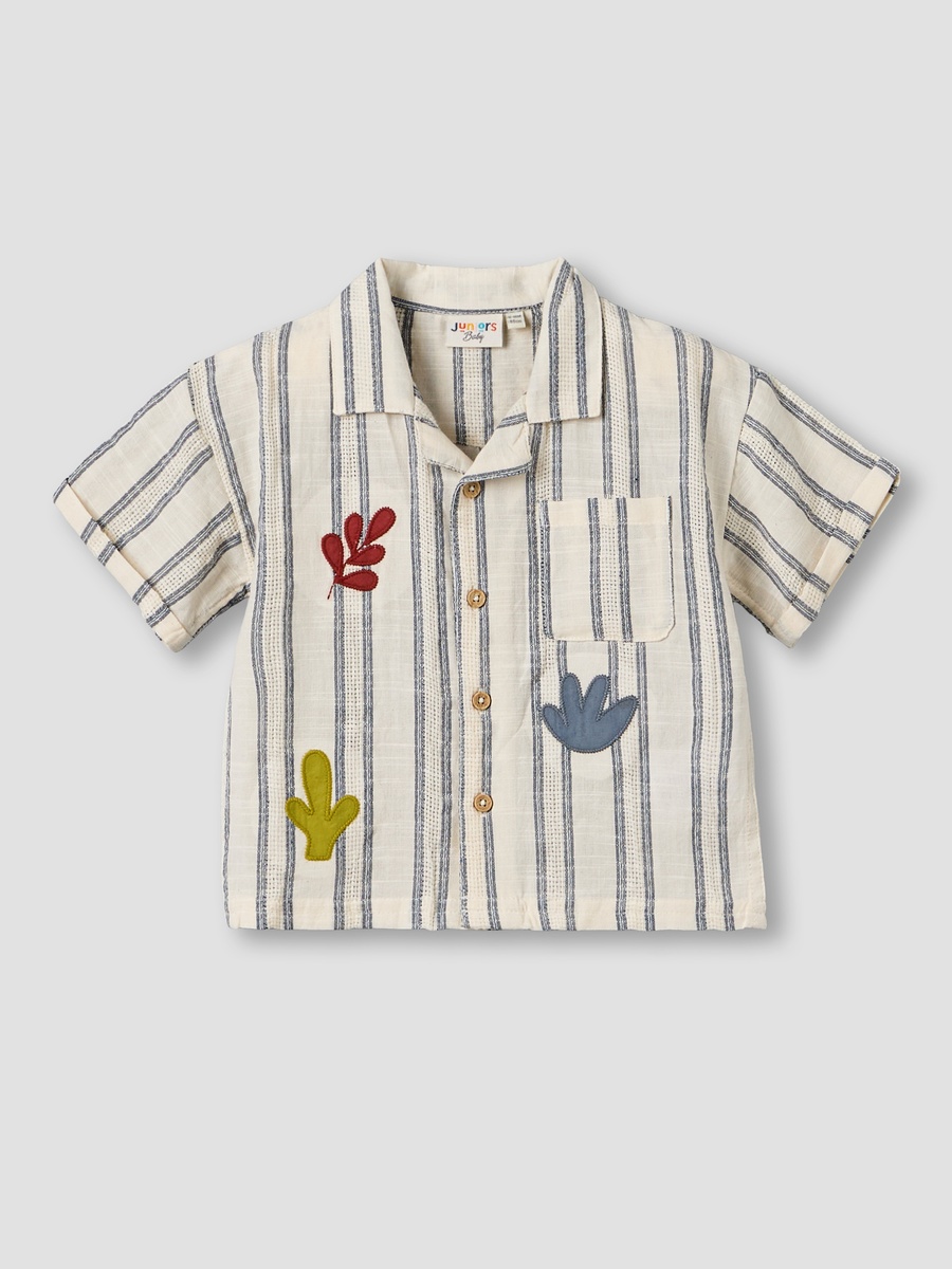 Collared Neck Short Sleeves Shirt and Shorts Set with Pockets