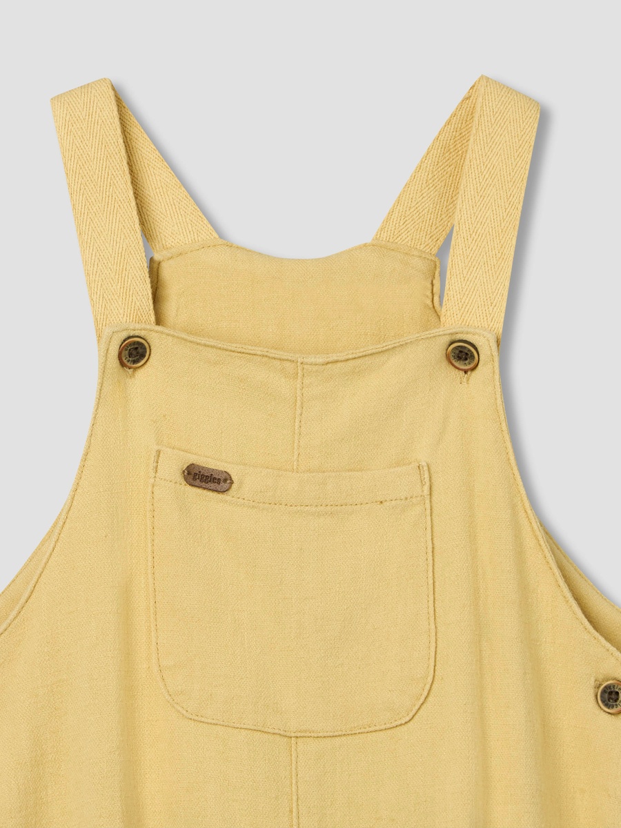 Henley Neck Short Sleeves T-Shirt and Dungaree Set with Chest Pocket
