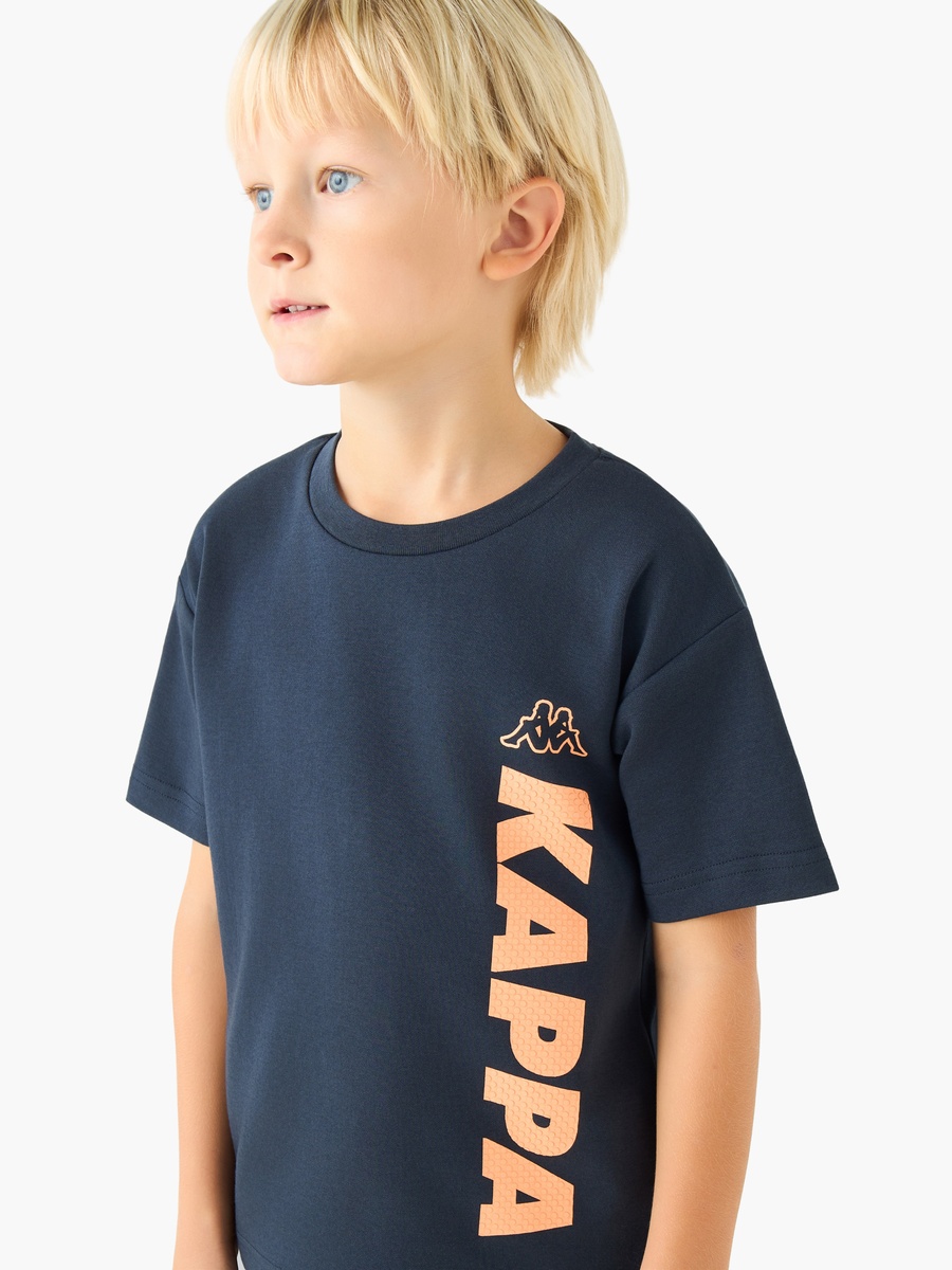 Round Neck Short Sleeves T-Shirt and Shorts Set with Logo Print