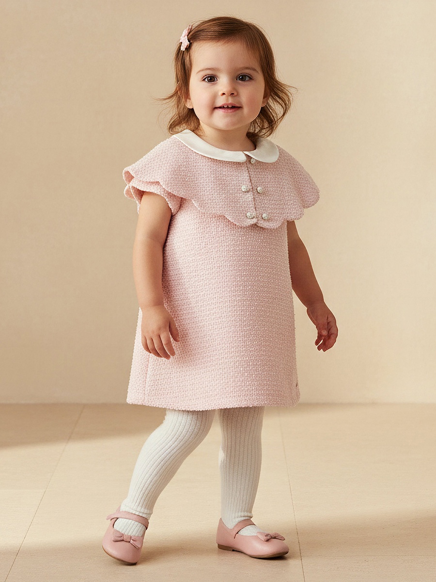 denim a line midi dress 100% Linen Peter-Pan Collar Pintuck Top MIRIAM, Pale Blush / S main image 0