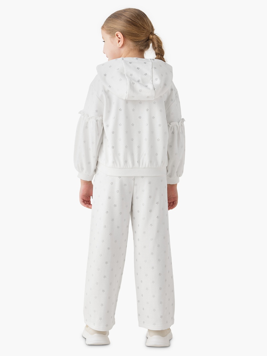 Hooded Long Sleeves Sweatshirt and Pants Set with Embellished Detail