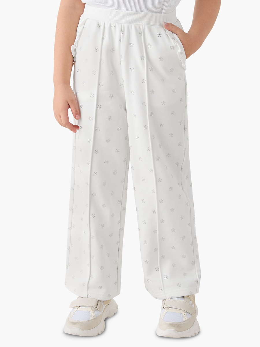 Hooded Long Sleeves Sweatshirt and Pants Set with Embellished Detail