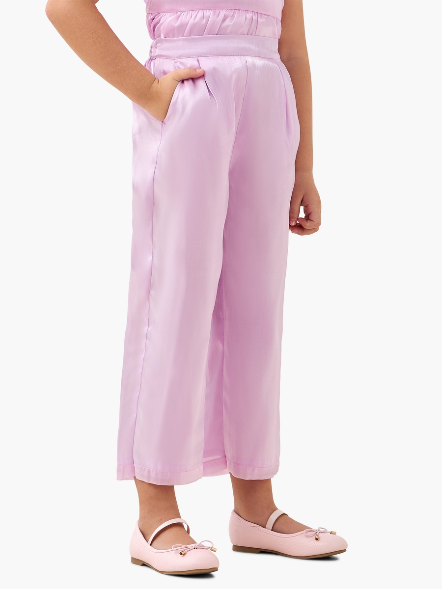 Crew Neck Top and Pants Set with Ruffles
