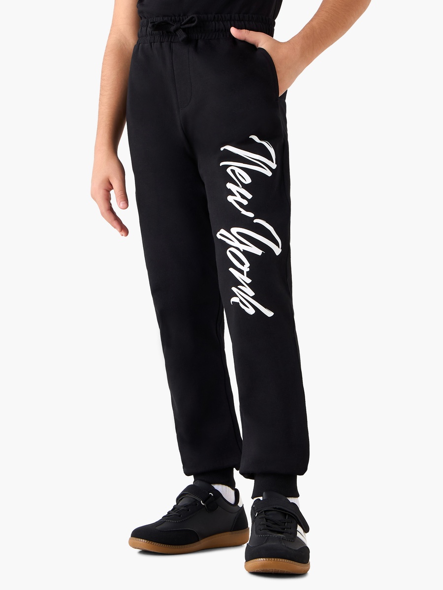 Crew Neck Short Sleeves T-Shirt and Joggers Set with New York Print