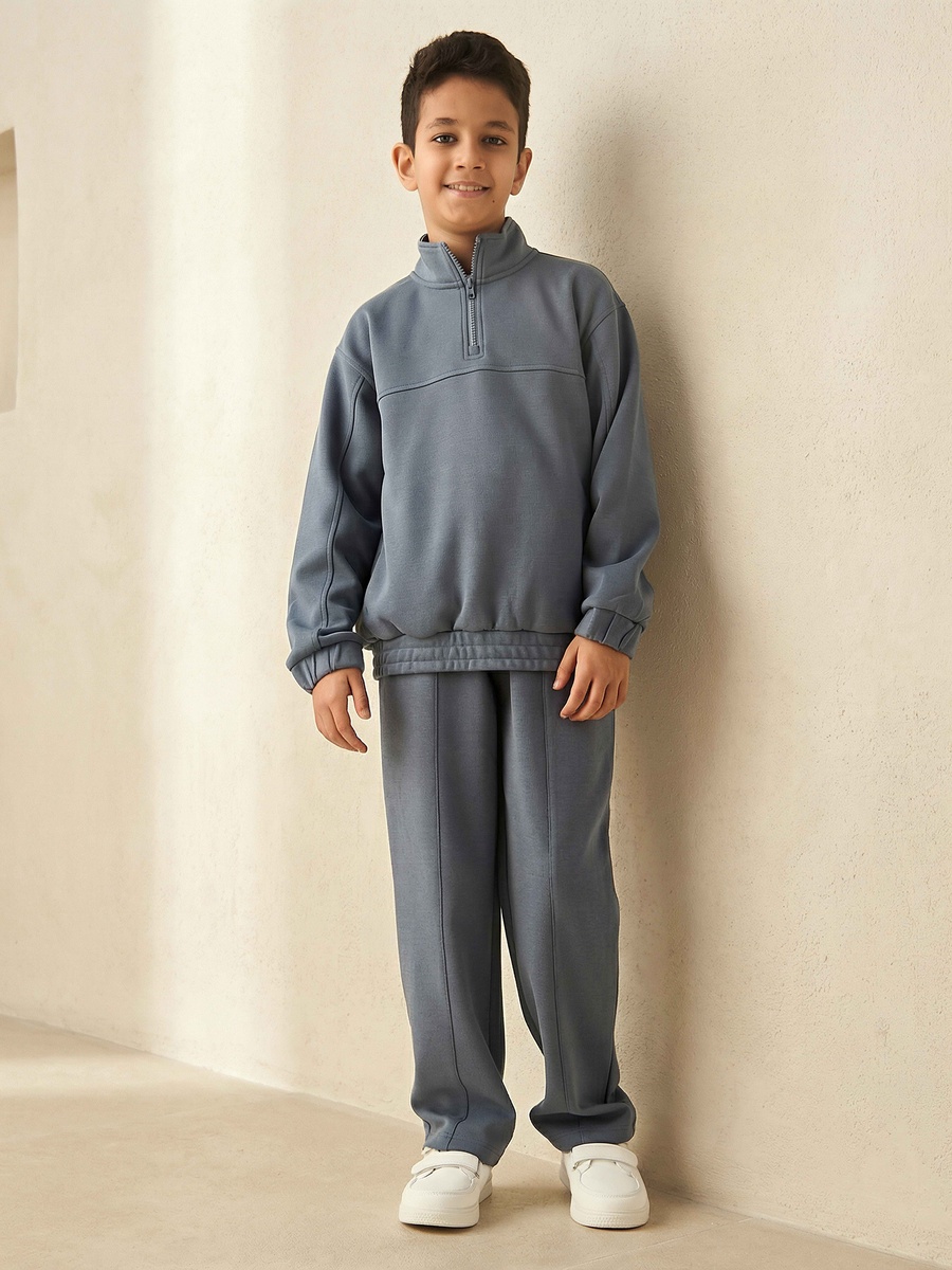 High Neck Long Sleeves Sweatshirt and Track Pant Set