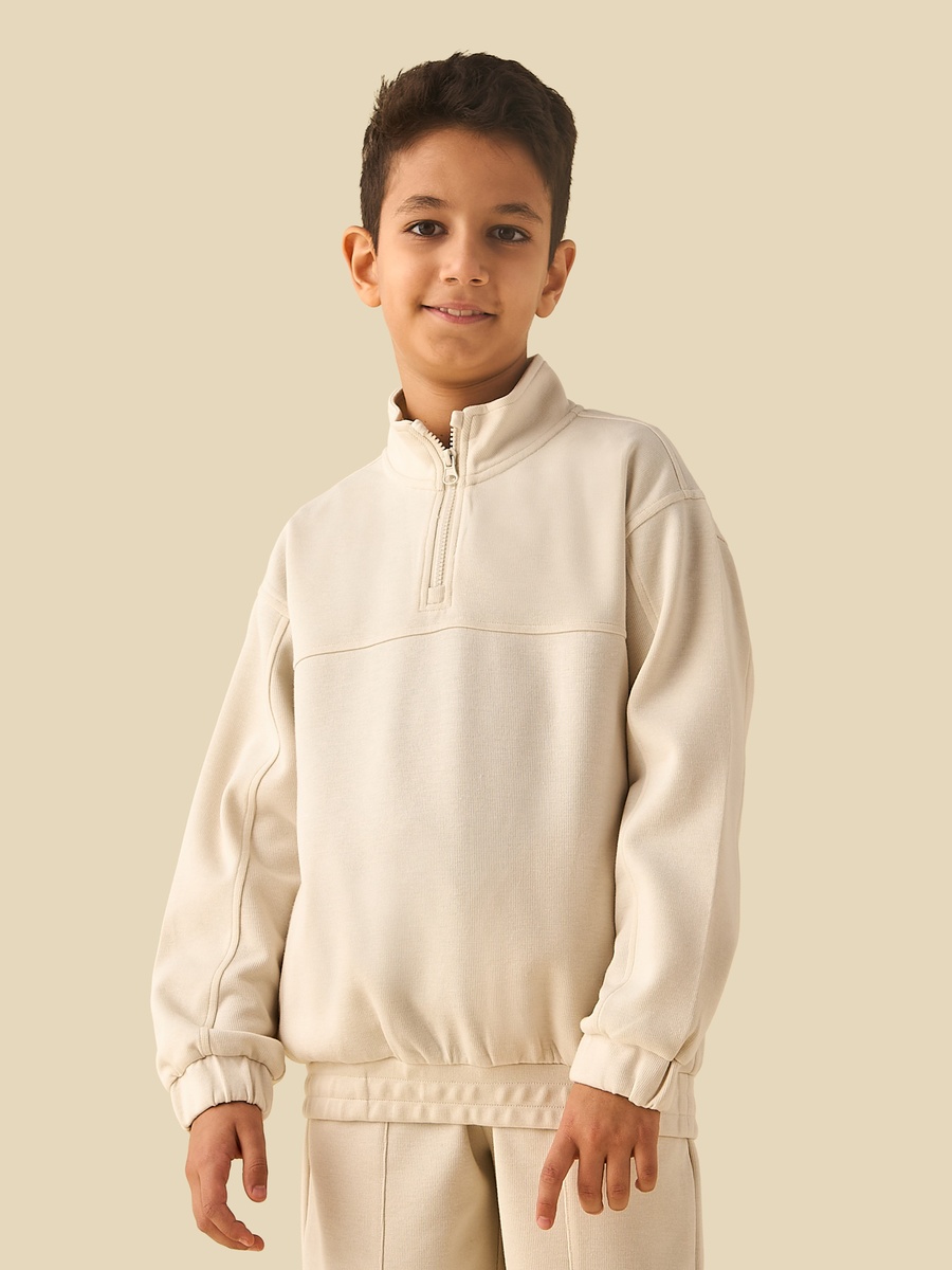 High Neck Long Sleeves Sweatshirt and Track Pant Set with Pockets