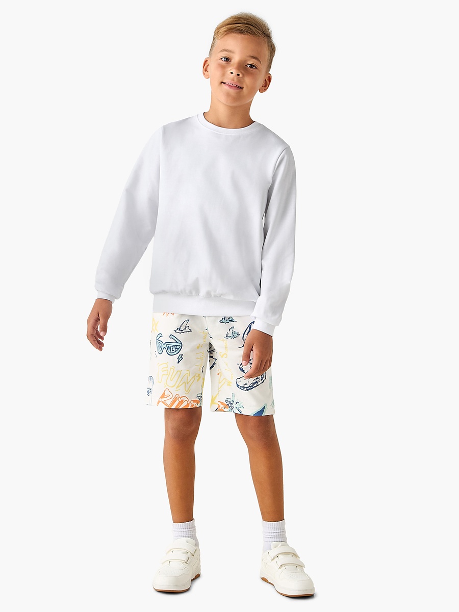 Drawstring Waist Shorts with Graphic Print