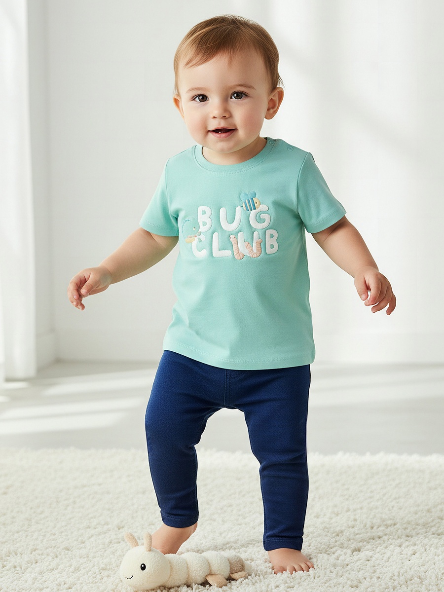 Set of 3 Crew Neck Short Sleeves T-Shirt with Graphic Print