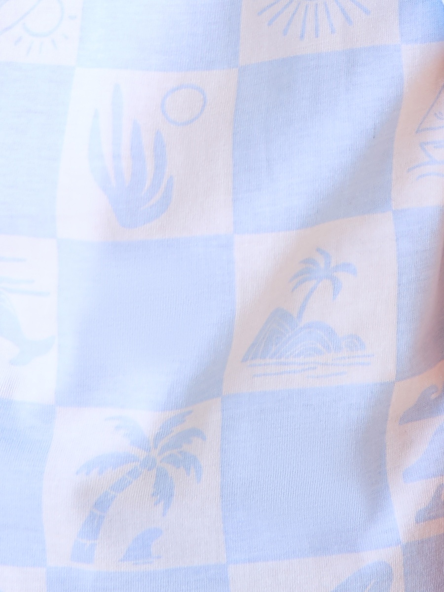 Crew Neck Short Sleeves T-Shirt with Checked Print
