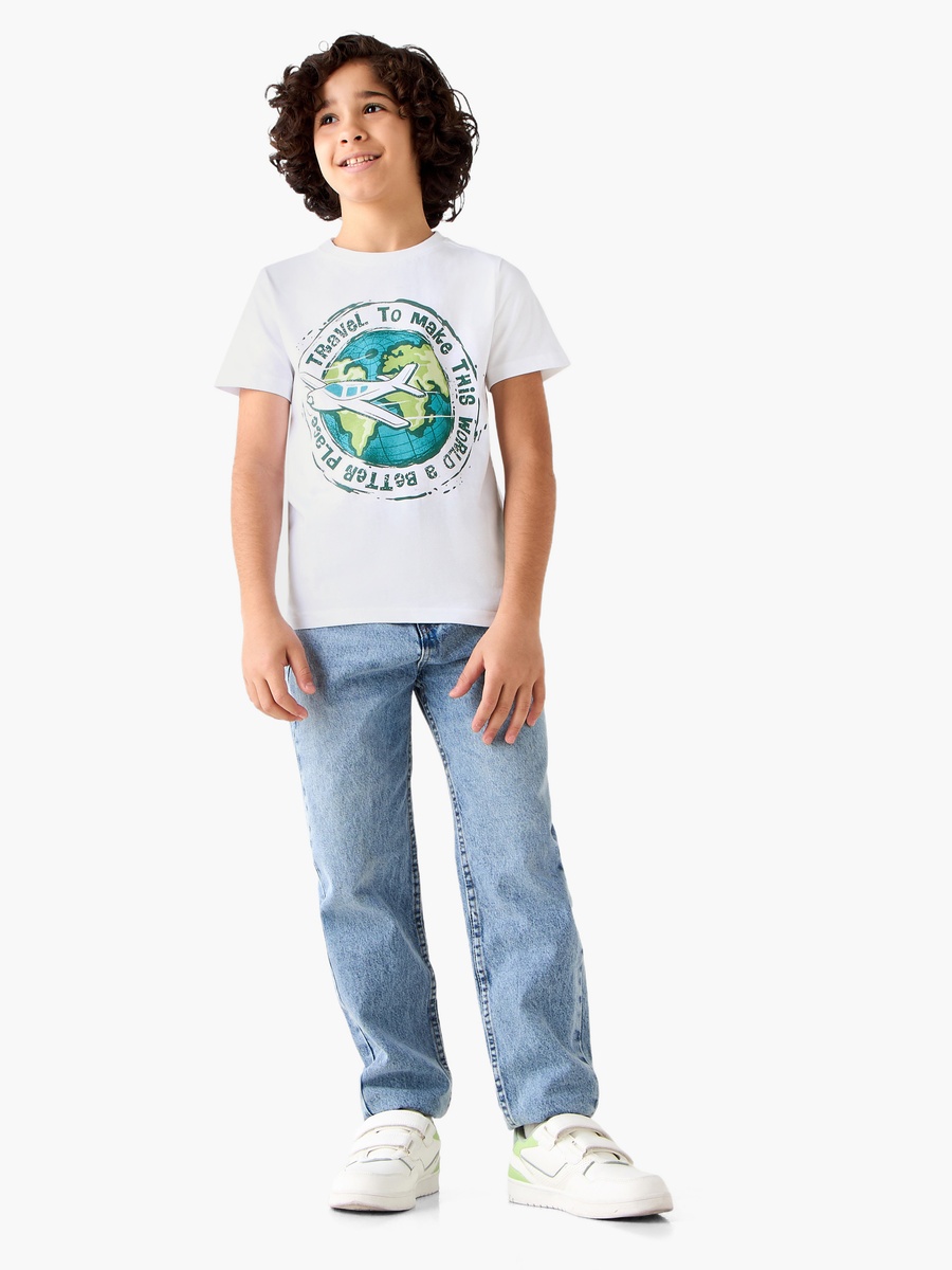 Crew Neck Short Sleeves T-Shirt with Graphic Print