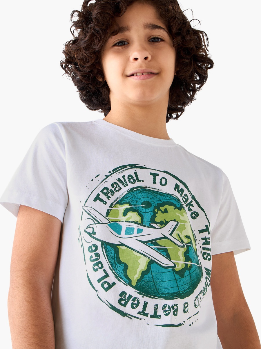 Crew Neck Short Sleeves T-Shirt with Graphic Print