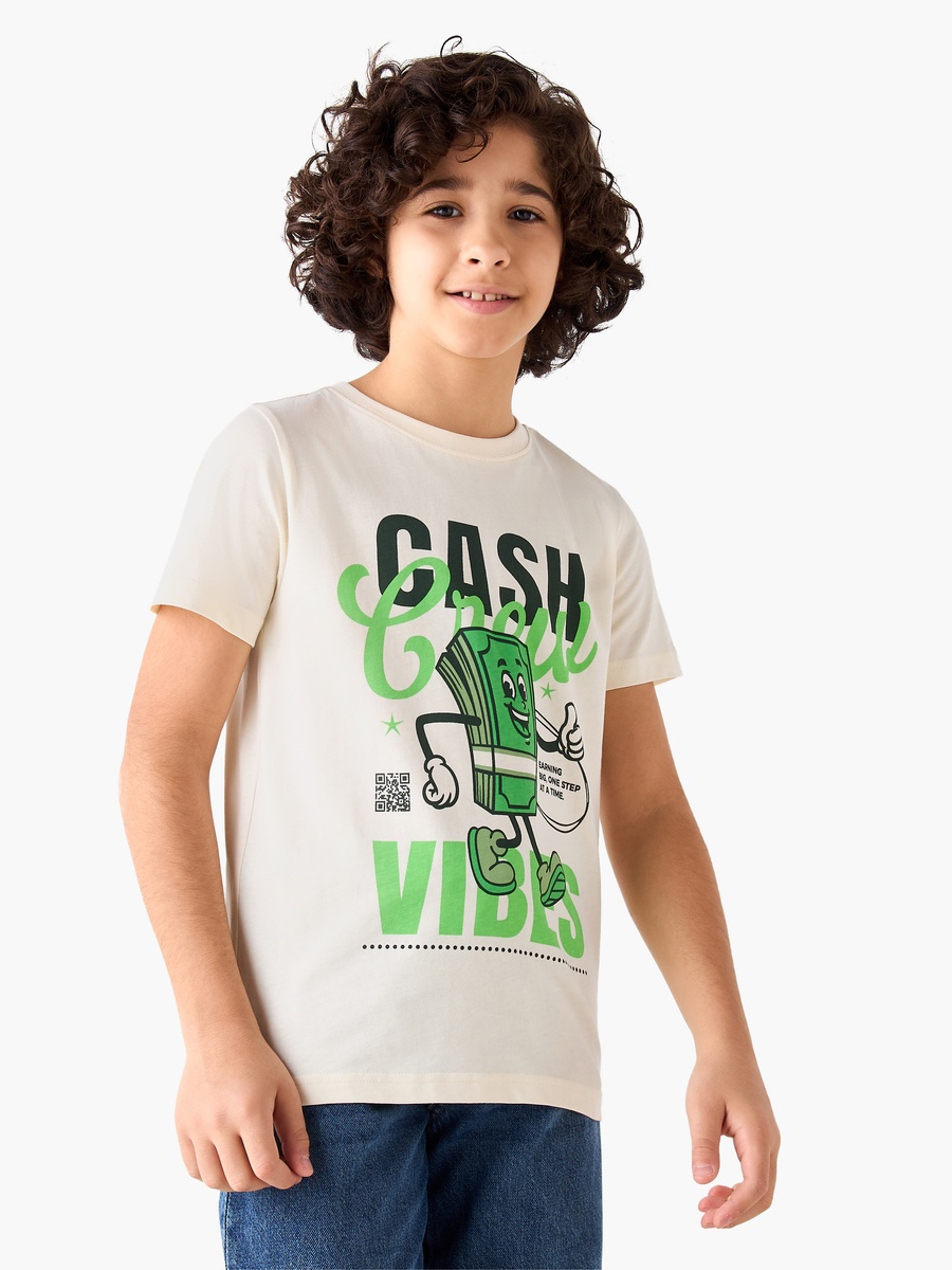 Crew Neck Short Sleeves T-Shirt with Graphic Print