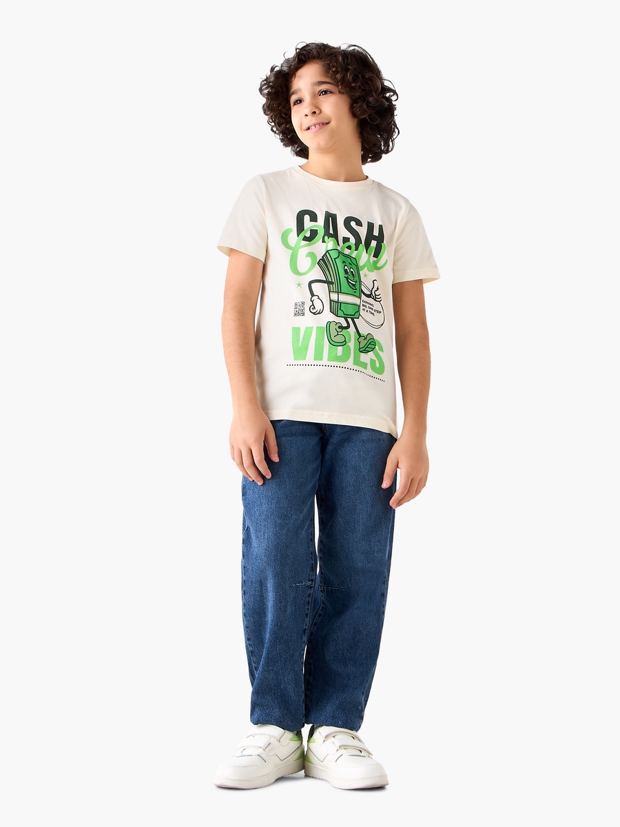 Crew Neck Short Sleeves T-Shirt with Graphic Print