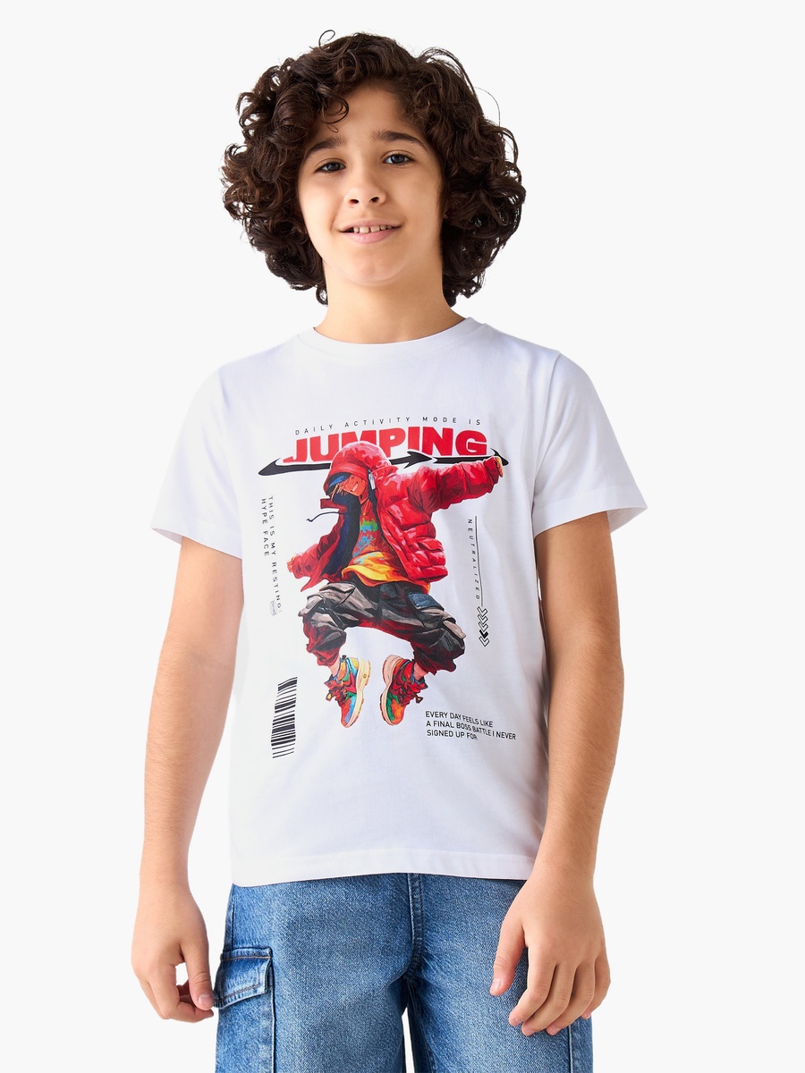 Crew Neck Short Sleeves T-Shirt with Graphic Print