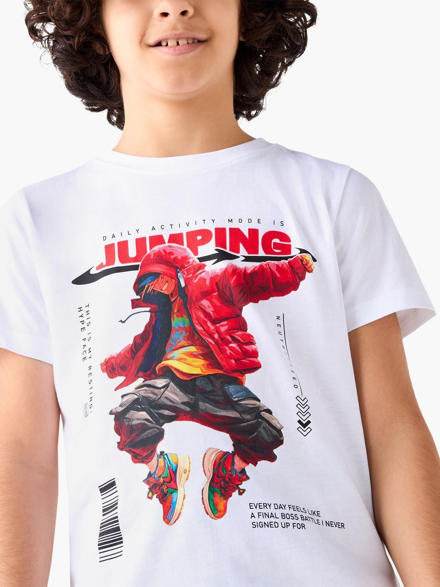 Crew Neck Short Sleeves T-Shirt with Graphic Print