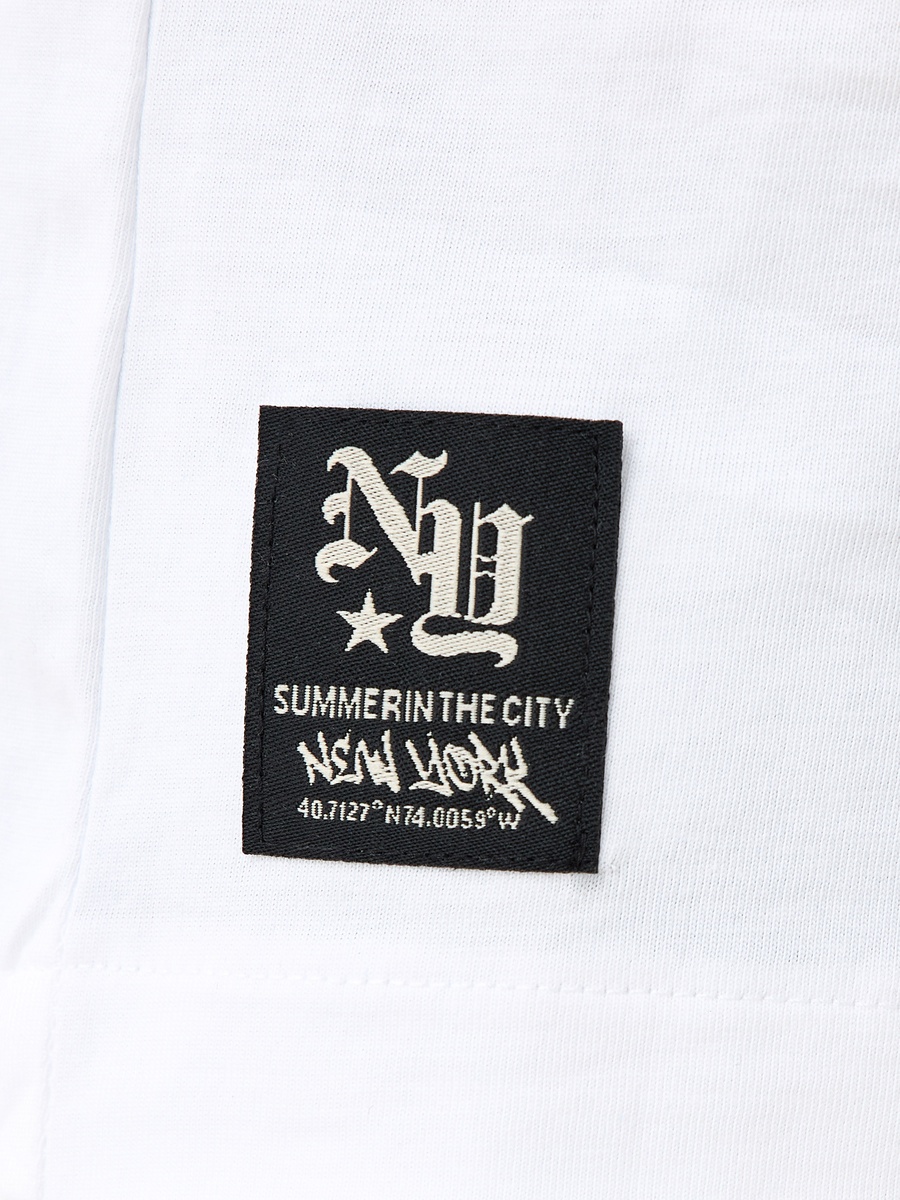Crew Neck Short Sleeves T-Shirt with Typographic Print