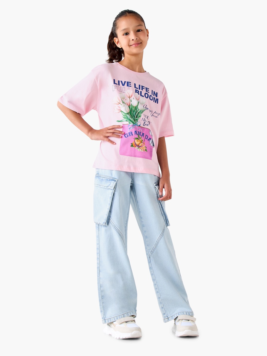 Crew Neck Short Sleeves T-Shirt with Graphic Print
