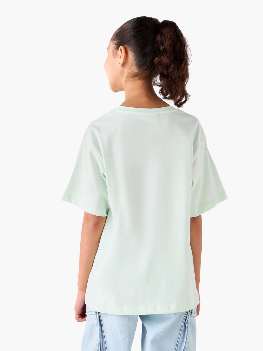 Crew Neck Short Sleeves T-Shirt with Popcorn Print