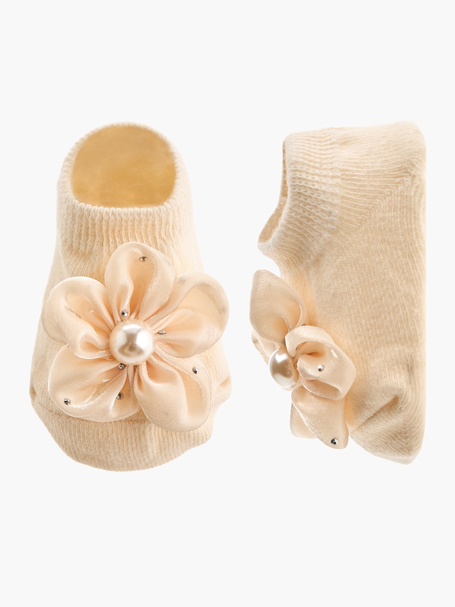 Pearl Embellished Booties with Headband