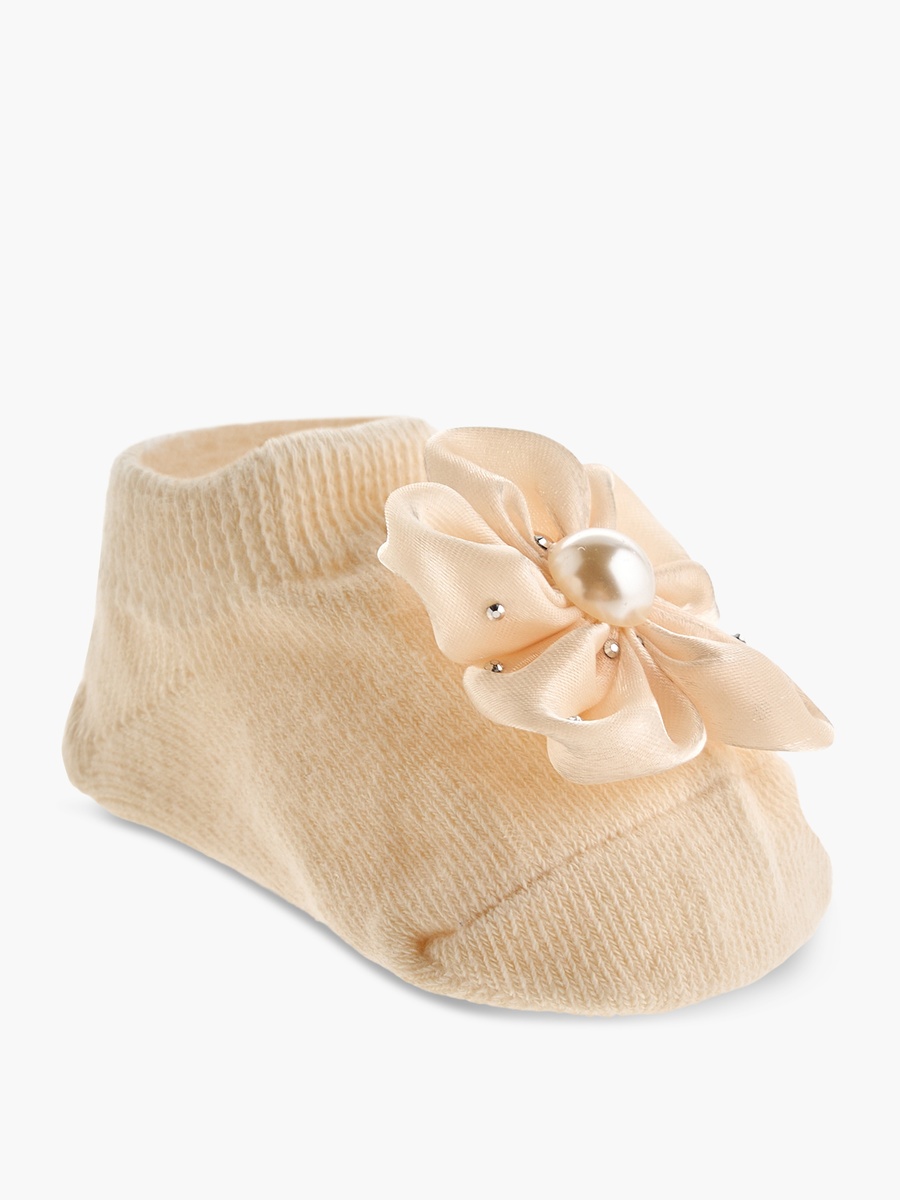 Pearl Embellished Booties with Headband