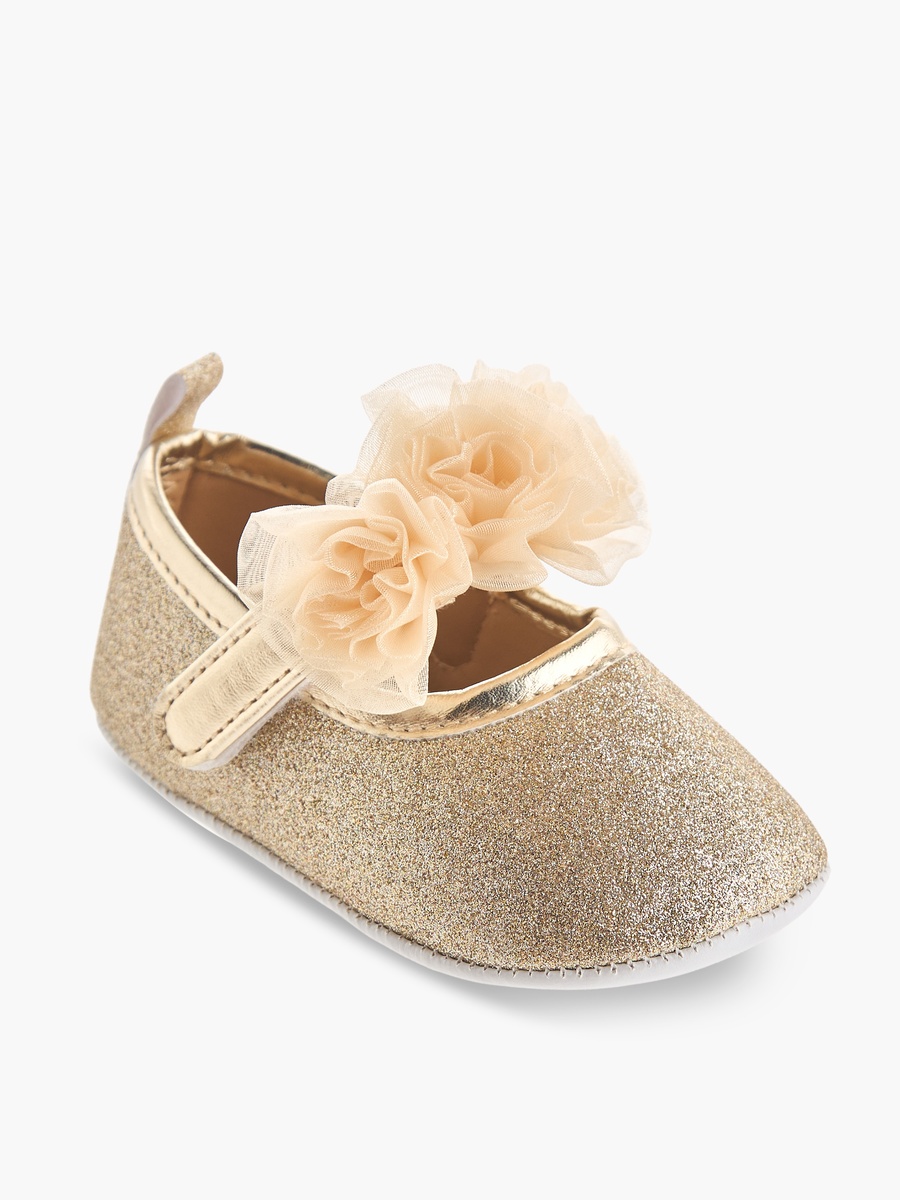 Floral Embellished Shoes with Headband