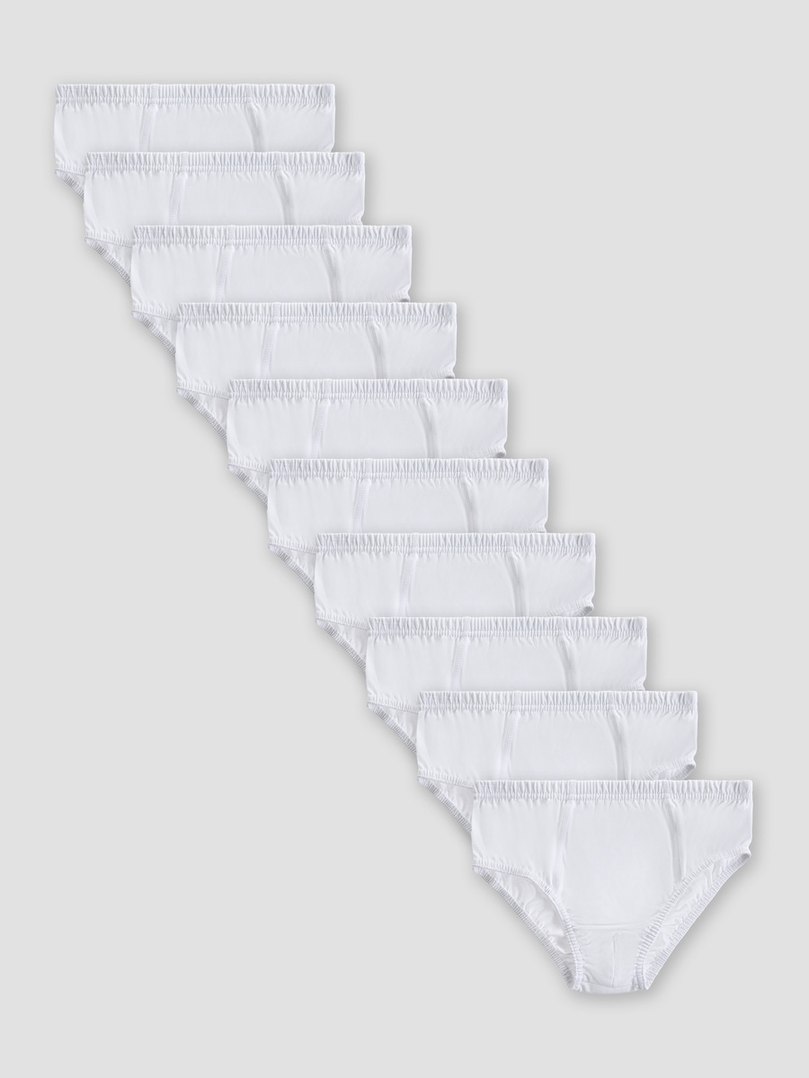 Pack of 10 Cotton Briefs with Elasticated Trim