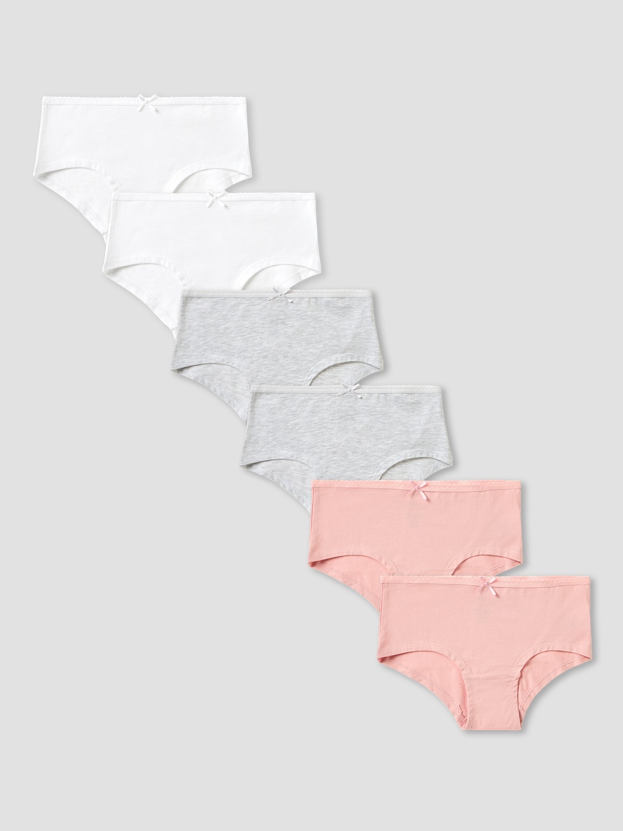 Pack of 7 Cotton Briefs with Bow Accent