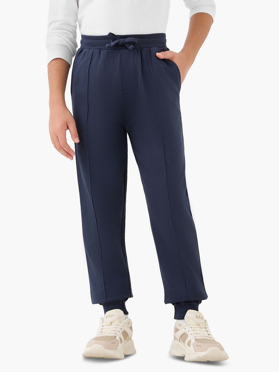 Elasticated Drawstring Joggers with Panelled Design