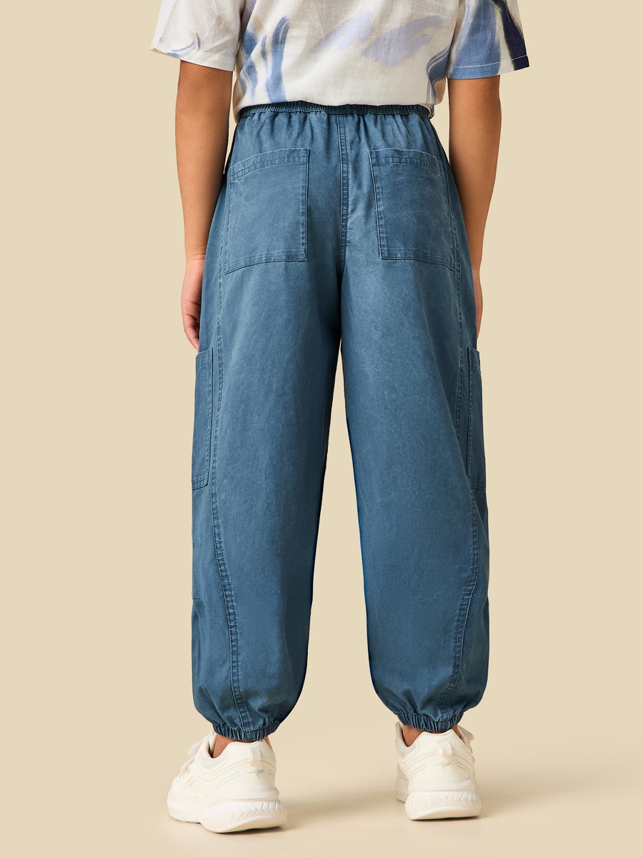 Joggers with Cargo Pockets and Drawstring Waist
