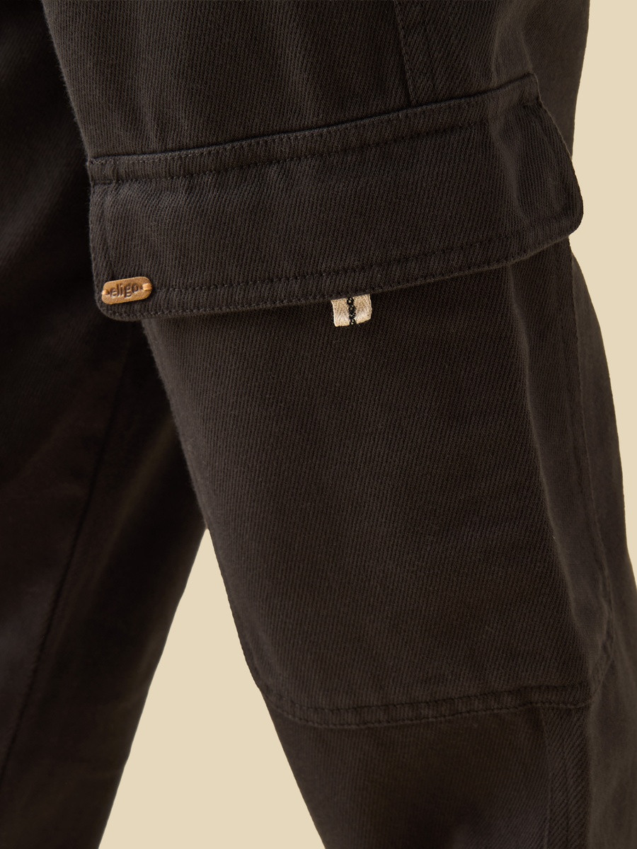 Trousers with Cargo Pockets and Elastic Waist