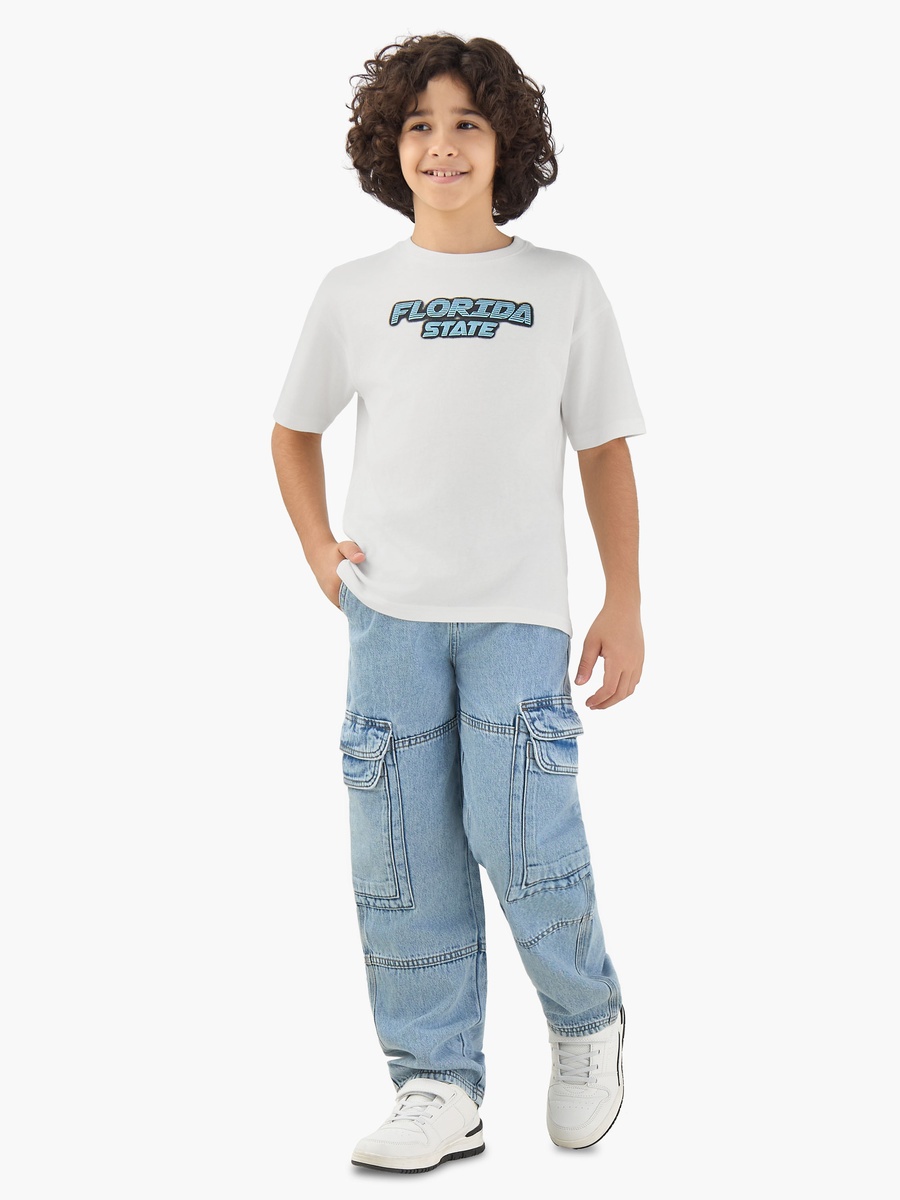 Button Waist Regular Fit Jeans with Pockets